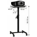 Проекционный столик Lumien Vitel для проекторов (80-125 см, черный, 20 кг) наклон 0-15 гр. на колесах