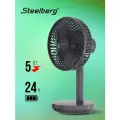 Вентилятор настольный с зарядкой USB Type-C, Steelberg, STL-SF0601M-BL, чёрный