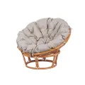 Кресло Папасан из натурального ротанга 23/01 коньяк с подушкой