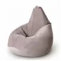 Кресло мешок MyPuff, бескаркасное кресло, пуфик мешок, размер 4XL, мебельный велюр, бежевый