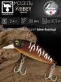 Воблер минноу на щуку/на головля/на судака/на окуня/на форель JACKALL Abbey Minnow 38SF цв. bug tiger