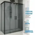 Душевой уголок GWMPSLRC865 120x125 см, цвет фурнитуры черный матовый, стекло графитовое матовое закаленное 8/6 мм
