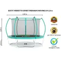 Батут с защитной сеткой PERFETTO SPORT PREMIUM MOVING 8 диаметр 2,4 м зеленый