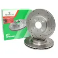 Диск тормозной передний перфорация и тех. выточка R14 (2 шт.) Автореал для ВАЗ 2110-2112/Калина/Гранта/Приора, Datsun on-DO/mi-DO (ABPE12-3501070)