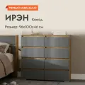 Комод для одежды и хранения вещей Ирэн с ящиками, 100х46х96 см, Дуб Крафт золотой / Графит серый