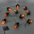 Гирлянда для улицы «Фонари» 4 м 10 ламп LED (10*8 см) чёрн. пров, 1 реж, IP-54, Эффект горящего пламени (солнечная батарея)