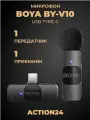 BOYA BY-V10 USB-C Ультракомпактная беспроводная микрофонная система с частотой 2,4 ГГц 1736