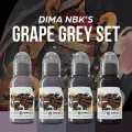 Набор красок для татуировки Dima NBK - Grape Grey set World Famous Tattoo Ink, 4 шт по 30 мл