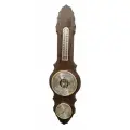 Метеостанция настенная деревянная механическая домашняя барометр термометр смич БМ71 бар массив дерева размер 14х51х4см
