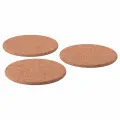 Подставки под горячее IKEA Heat, 3 шт, дерево, пробка, круглые, бежевые