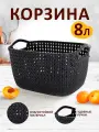 Корзина для хранения elfplast Paolaпластиковая с ручками 8 л, (графитовый) 465