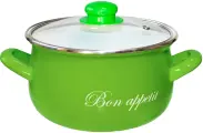 Грин Кастрюля 5,1л из нержавеющей стали толстым дном, эмалированная посуда для кухни с крышкой
