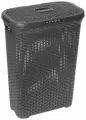 Корзина для белья с крышкой узкая Curver STYLE 40 литров, 709 темно-серый