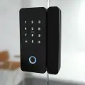 Умный замок Konan Glass электронный для стеклянной левой двери, с отпечатком пальца