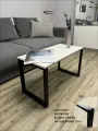 Журнальный столик на металлическом каркасе (средний, Белый)