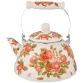 Чайник 3л с эмалированным покрытием, цветочный дизайн, индукционное дно