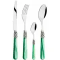 Cтоловые приборы на 6 персон EME Ginevra, сталь 18/10, цвет зеленый перламутр