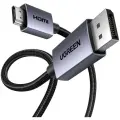 Кабель UGREEN DP125 (35842) DP Male To HDMI Male Cable 4K@30Hz. Длина: 2м. Цвет: черный/серый