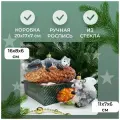 Irena-Co Набор елочных игрушек, стекло Белочка на шишке - 16,5х8,5х5, Белка с грибом - 10х7,5х5,5