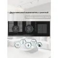 Двойная розетка с выключателем 2-клавишный, 3 поста, рамка стекло, цвет чёрный. F8