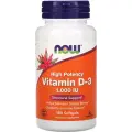 NOW Витамин D3, Vitamin D-3, 25 мкг (1000 IU), 180 капсул