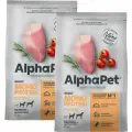 ALPHAPET SUPERPREMIUM MONOPROTEIN монобелковый для взрослых собак средних и крупных пород с индейкой (12 + 12 кг)