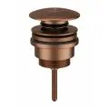 Донный клапан для раковины универсальный (с переливом / без перелива), матовая медь