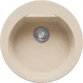 Мойка для кухни POLYGRAN ATOL-460 каменная, врезная, раковина кухонная, круглая с отверстием под смеситель (№328 Опал)