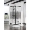 Душевой уголок Мономах ДУ 70x70 МЗ BL 10000008596 профиль Черный матовый стекло прозрачное с рисунком алюминий черный
