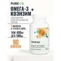 Омега-3 с коэнзимом Q10, Omega-3 w/ CoQ10, Thorne Research, 90 желатиновых капсул