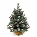 Настольная рождественская ёлка 50 см со светодиодной гирляндой и украшениями