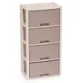 Комод пластиковый Альтернатива 4-х секционный, Колорит, цвет бежевый (4967758)