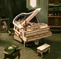Деревянный конструктор Волшебный рояль движущиеся детали с музыкальным сопровождением.