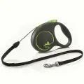 Поводок-рулетка Flexi Black Design cord S 5m 12 kg green/Флекси поводок рулетка