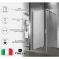 Душевая перегородка Vincea Walk-In 110 VSW-1H110CLGM профиль Вороненая сталь стекло прозрачное алюминий черный Италия