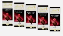 Темный шоколад Lindt Excellence, с кусочками малины, (5 шт. х 100 гр.)