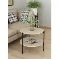 Столик журнальный Шафран, 2 полки, столешница 600 мм, металлические ножки, кашемир/черный