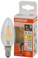 4шт/уп. Лампа LED Свечка 4Вт 220-240В E14 470Лм 2700К Угол 300 град. d 35mm h 100mm Филаментная Стекло Свет Теплый белый Osram, уп. 4шт