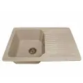 Мойка для кухни мраморная GranAlliance 770х490 Бежевая матовая без сифона