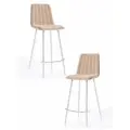СтолБери Комплект барных стульев (2шт.), Тибо, Дом Столов, каркас белый, нубук коллекции Lamb бежевый