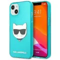 Lagerfeld для iPhone 13 mini чехол TPU FLUO Choupette Hard Transp Blue