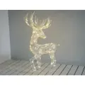 Светящийся олень танцор, акрил, 100 тёплых белых мини LED-огней мерцающих, 94 см, таймер, уличный, Kaemingk 491369
