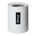 Корзина для бумаг STYLE, 12л, матовая, белая, цилиндрическая форма, скрытый мешок
