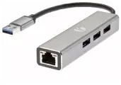 Концентратор USB 3.0 VCOM Telecom DH312A 3 х USB 3.0 RJ-45 серый