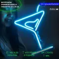 Светильник из неона, неоновая вывеска Бокал Мартини 25х30 см. с диммером