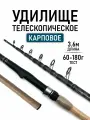 Спиннинг телескопический карповый, длина 3.6м, в сложенном видео 103см, тест 60-180г, 325г, 3 хлыстика