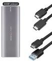 Внешний SSD на 256gb в металлическом корпусе, USB 3.1 Type С, Space Gray, Серый металлик, NGFF 2280
