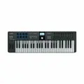 MIDI клавиатура [231522] Arturia [KeyLab Essential 49 mk3 Black] 49 клавиш, LCD дисплей, 9 энкодеров, 8 пэдов, 9 фейдеров, 12 кнопок управления, колеса высоты тона и модуляции, 1/4 Jack вход для педали, MIDI выход, Type-C
