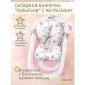 Ванночка для купания новорожденных складная с термометром