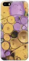 Силиконовый чехол на Apple iPhone SE / 5s / 5 / Эпл Айфон 5 / 5с / СЕ с рисунком Желто-фиолетовые пузырьки